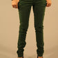 Chic Green Distressed Button-Zip Jeans