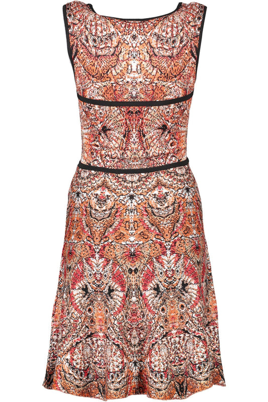 Chic Orange Short Dress with Wide Shoulders