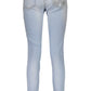 Elegant Faded Light Blue Denim Jeans