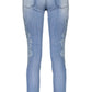 Chic Light Blue Embroidered Denim