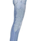 Chic Light Blue Embroidered Denim
