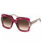Red Square Frame Smoke Lens Sunglasses