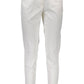 Chic White Two-Pocket Trousers with Logo Detail