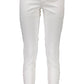 Chic White Cotton Trousers with Logo Detailing