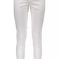 Chic White Cotton Blend Trousers