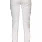 Chic White Cotton Blend Trousers