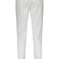 Chic White Two-Pocket Trousers with Logo Detail