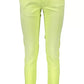 Chic Yellow Cotton Blend Trousers
