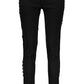 Elegant Black Cotton Blend Trousers