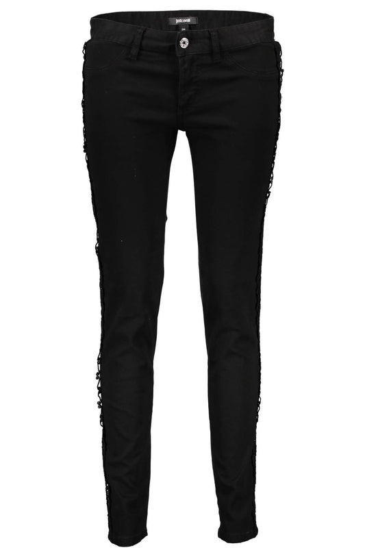 Elegant Black Cotton Blend Trousers