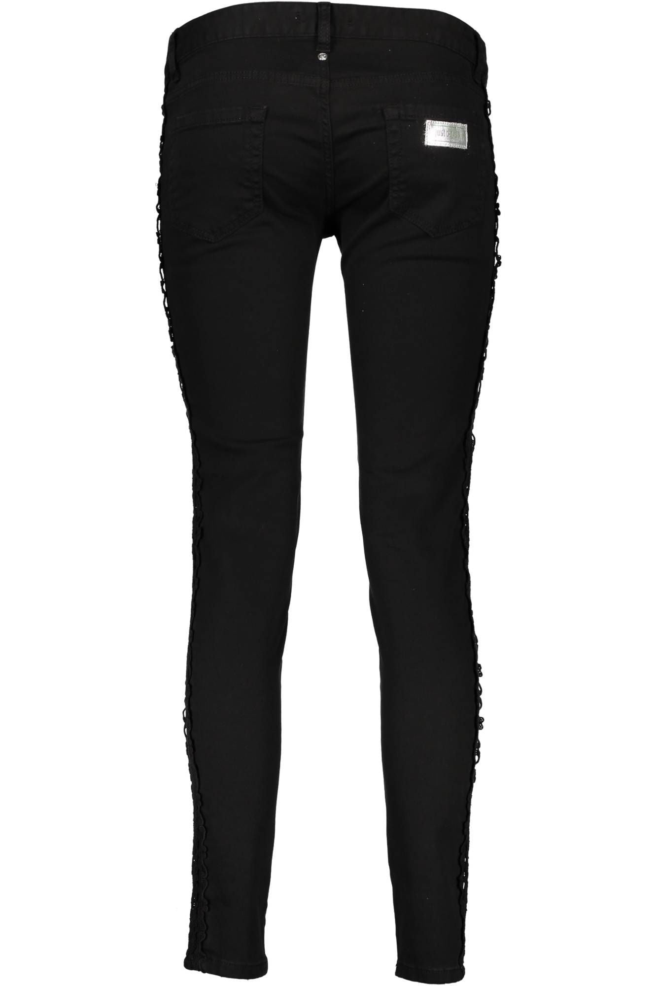 Elegant Black Cotton Blend Trousers