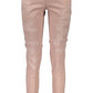 Chic Pink Distressed 5-Pocket Trousers