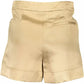 Glimmering Gold Linen-Blend Trousers