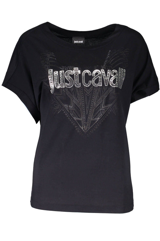 Elegant Black Printed Logo Tee