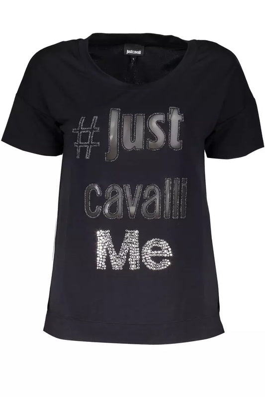Chic Short Sleeve Round Neck Top with Logo Detail