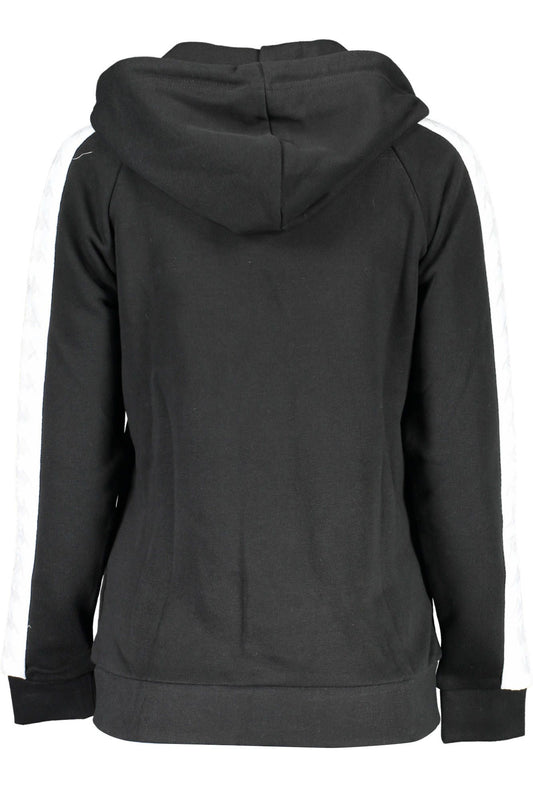 Sleek Black Cotton Hooded Sweatshirt