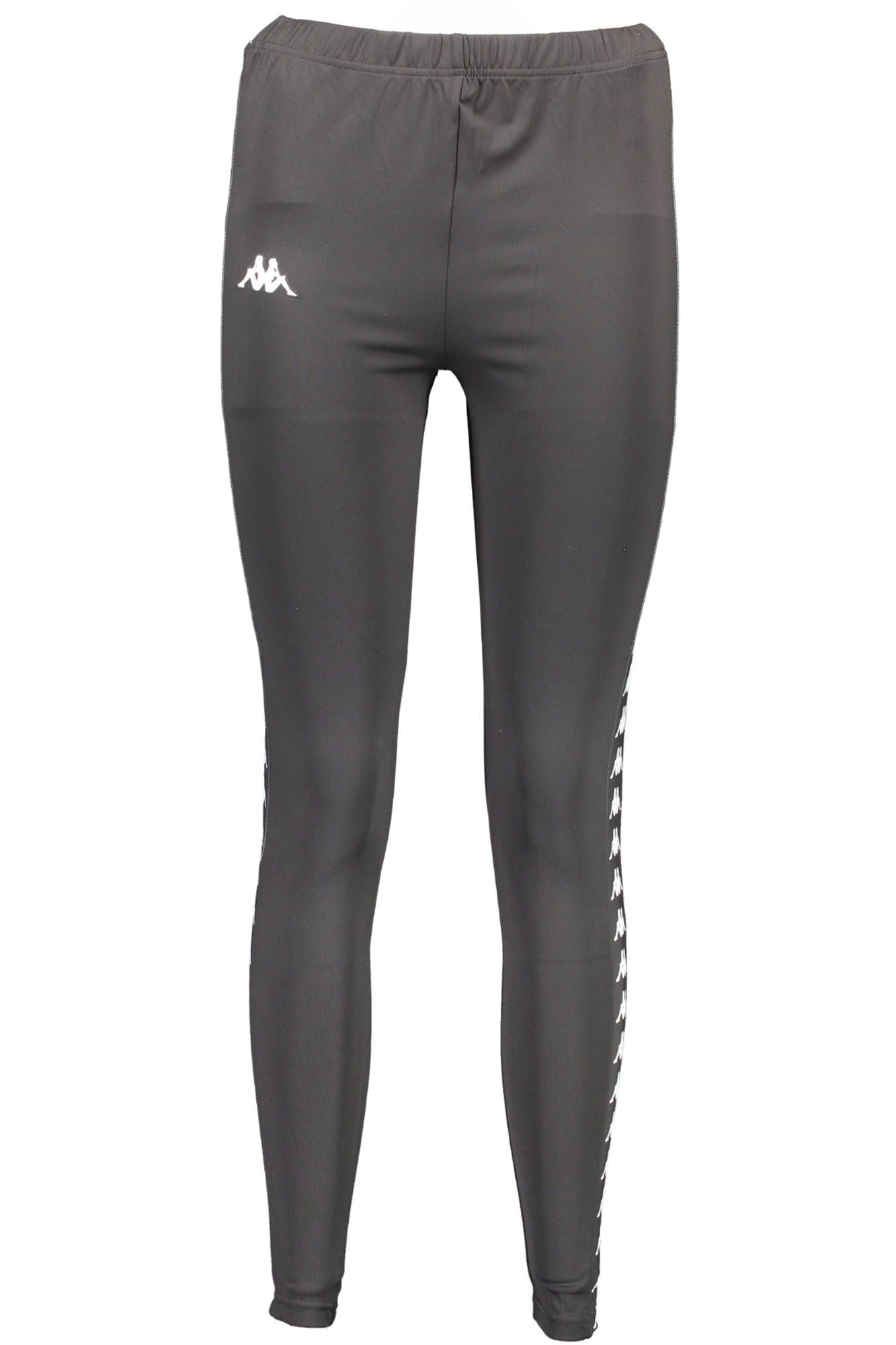 Sleek Black Polyester Leggings with Logo Detail