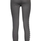 Sleek Black Polyester Leggings with Logo Detail