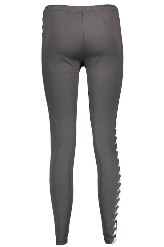 Sleek Black Polyester Leggings with Logo Detail