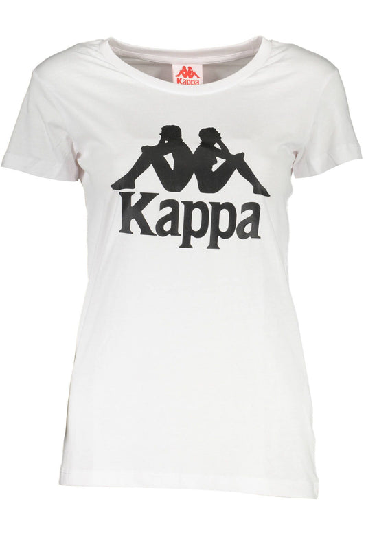 Sleek White Cotton Tee with Iconic Print