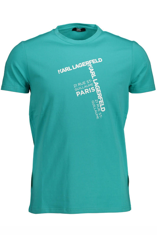 Chic Green Crew Neck Logo Tee