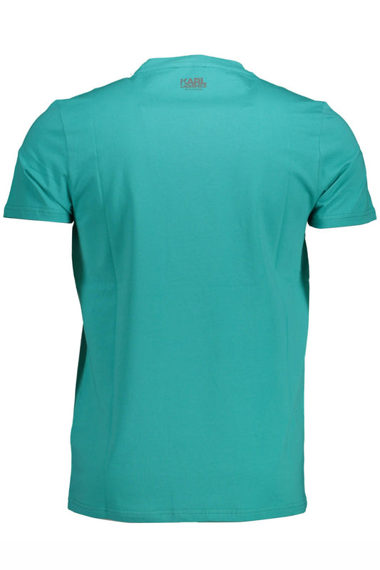 Chic Green Crew Neck Logo Tee