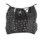 Elegant Beachfront Noir Top with Print Detail