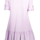 Chic Pink Cotton Dress with Versatile Sleeves