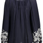 Elegant Wide Neckline Blouse with Embroidery