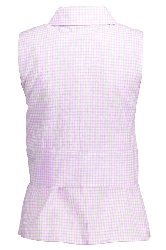 Elegant Sleeveless Pink Shirt with Italian Collar