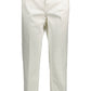 Chic White Cotton Blend Trousers