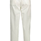 Chic White Cotton Blend Trousers