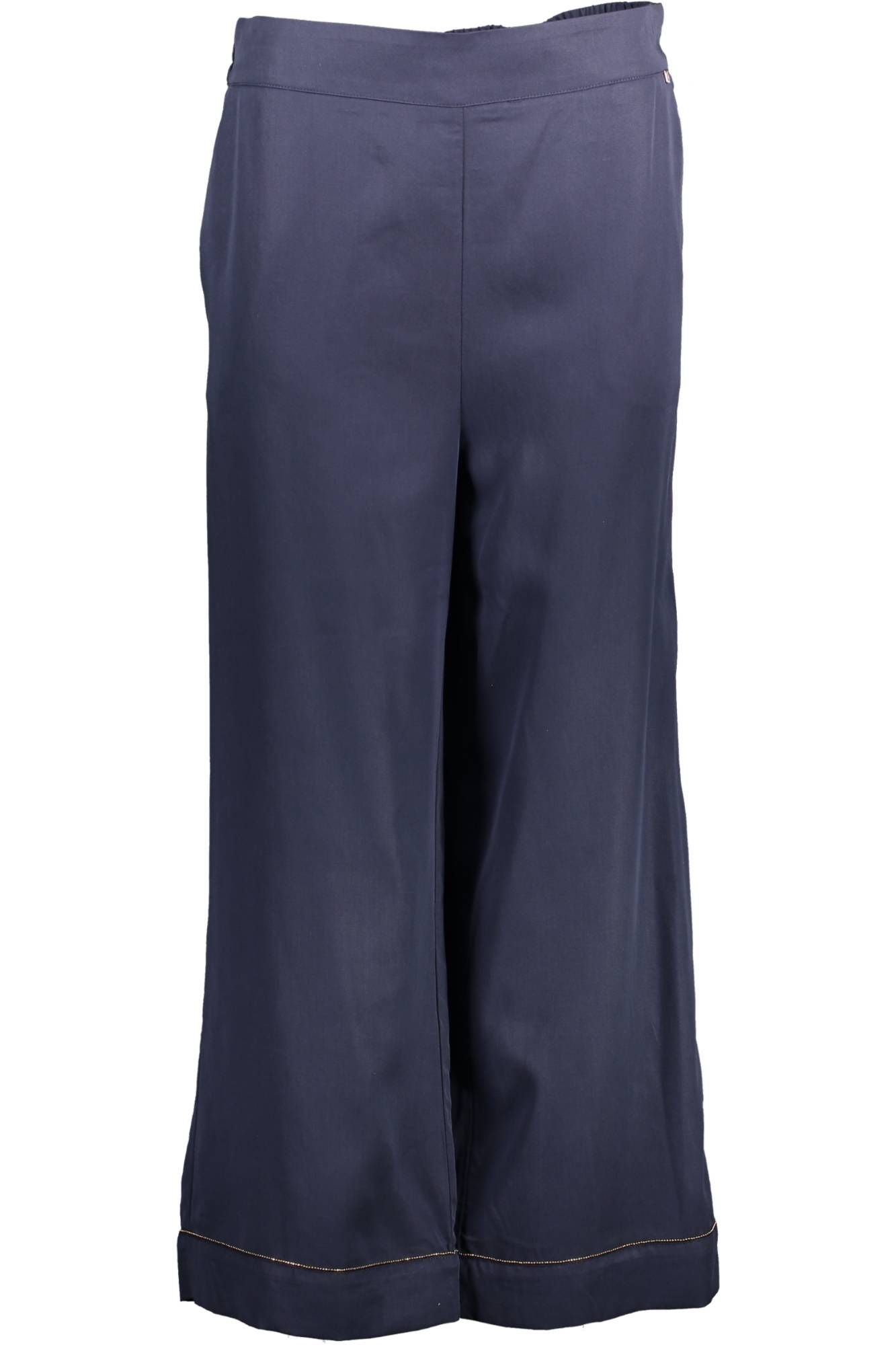 Chic Blue Trousers with Contrasting Details