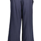 Chic Blue Trousers with Contrasting Details