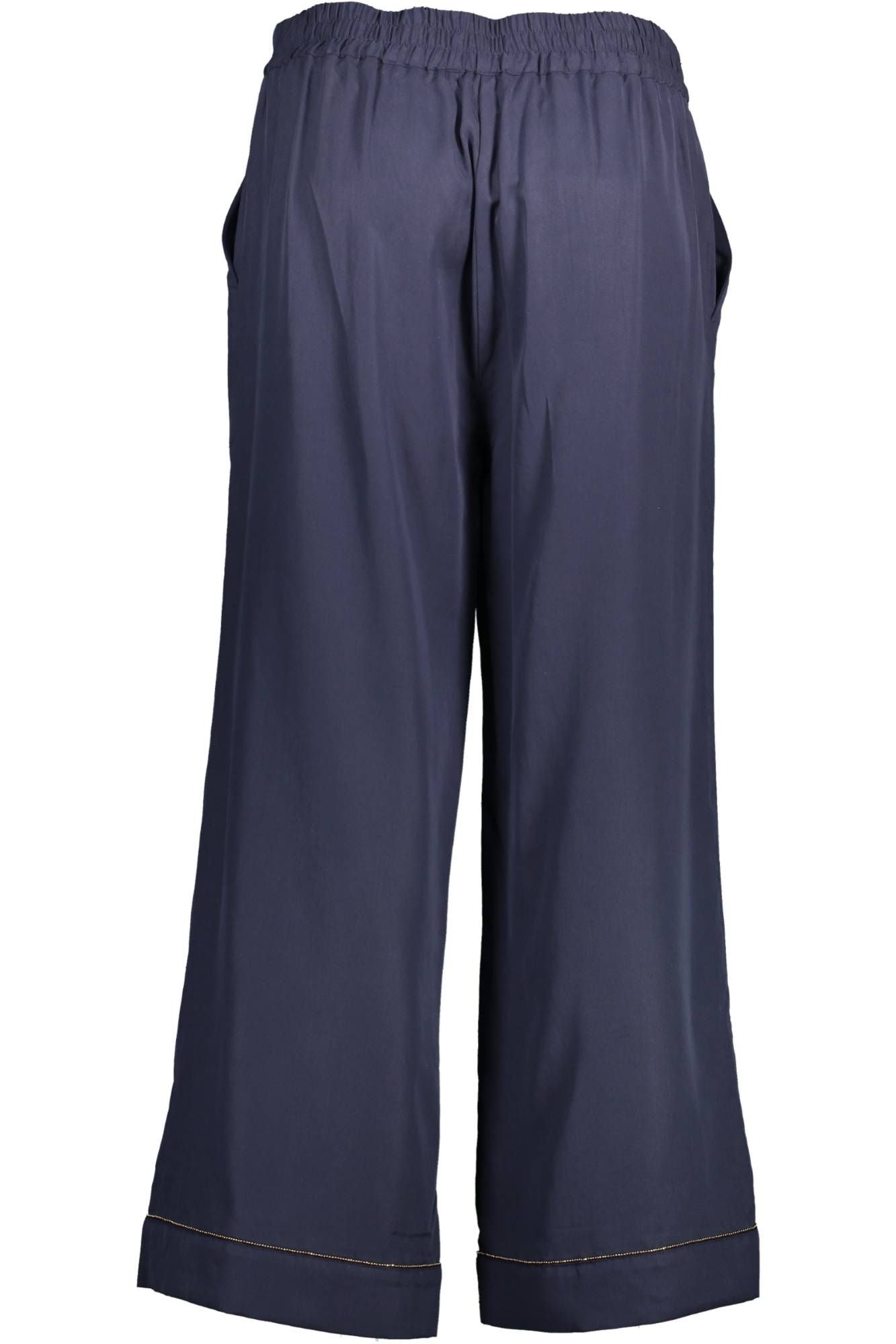 Chic Blue Trousers with Contrasting Details