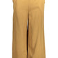 Chic Brown Lyocell Trousers with Contrast Detail