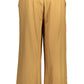 Chic Brown Lyocell Trousers with Contrast Detail