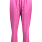 Chic Pink Drawstring Trousers with Contrast Detail