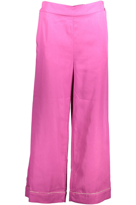 Chic Pink Trousers with Elastic Waistband