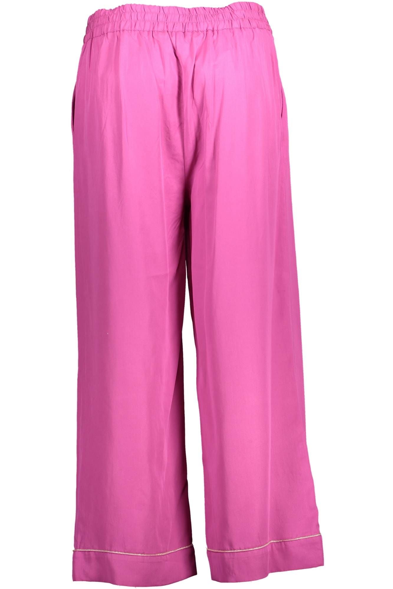 Chic Pink Trousers with Elastic Waistband