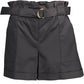 Chic Black Cotton Shorts with Logo Detail