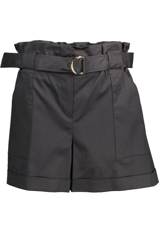 Chic Black Cotton Shorts with Logo Detail