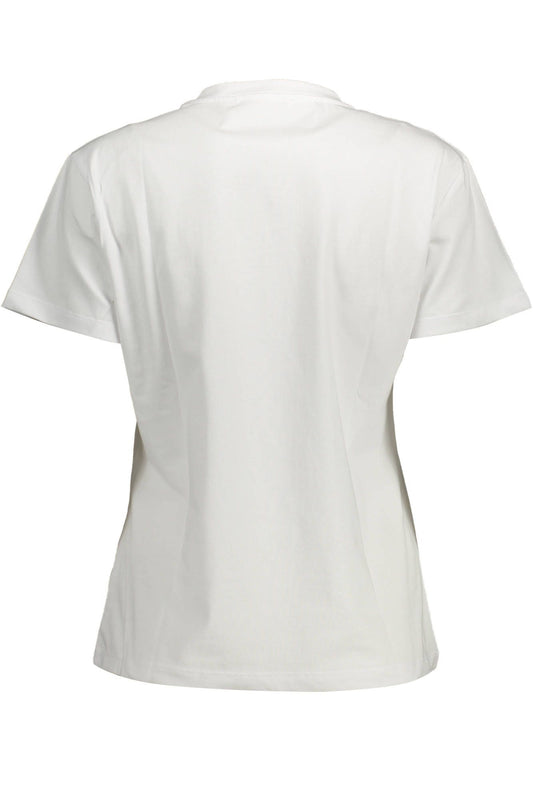Elegant White Cotton Tee with Chic Print