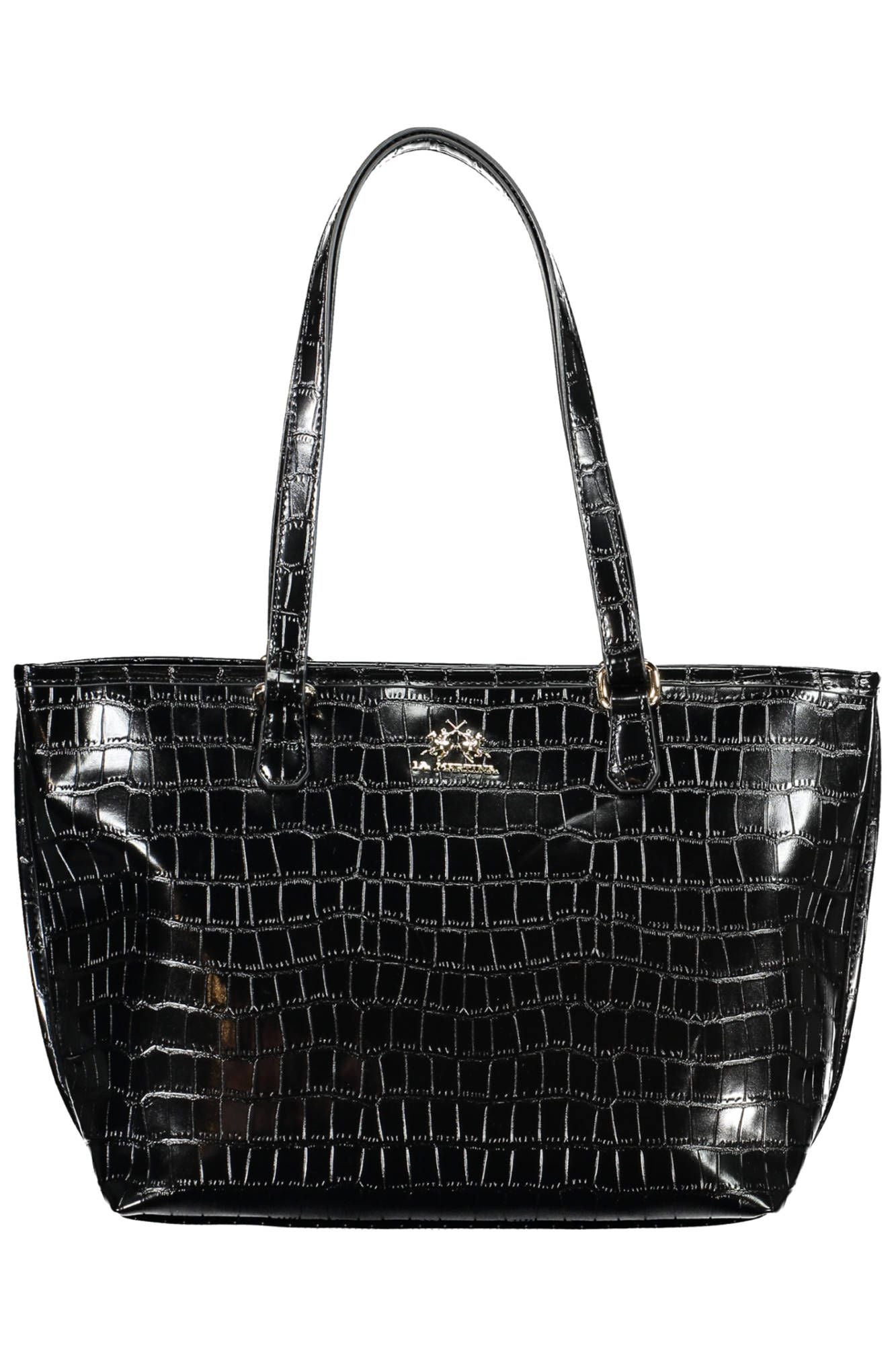 Elegant Contrasting Detail Black Shoulder Bag