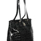 Elegant Contrasting Detail Black Shoulder Bag