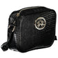 Sleek Black Shoulder Bag with Contrasting Details