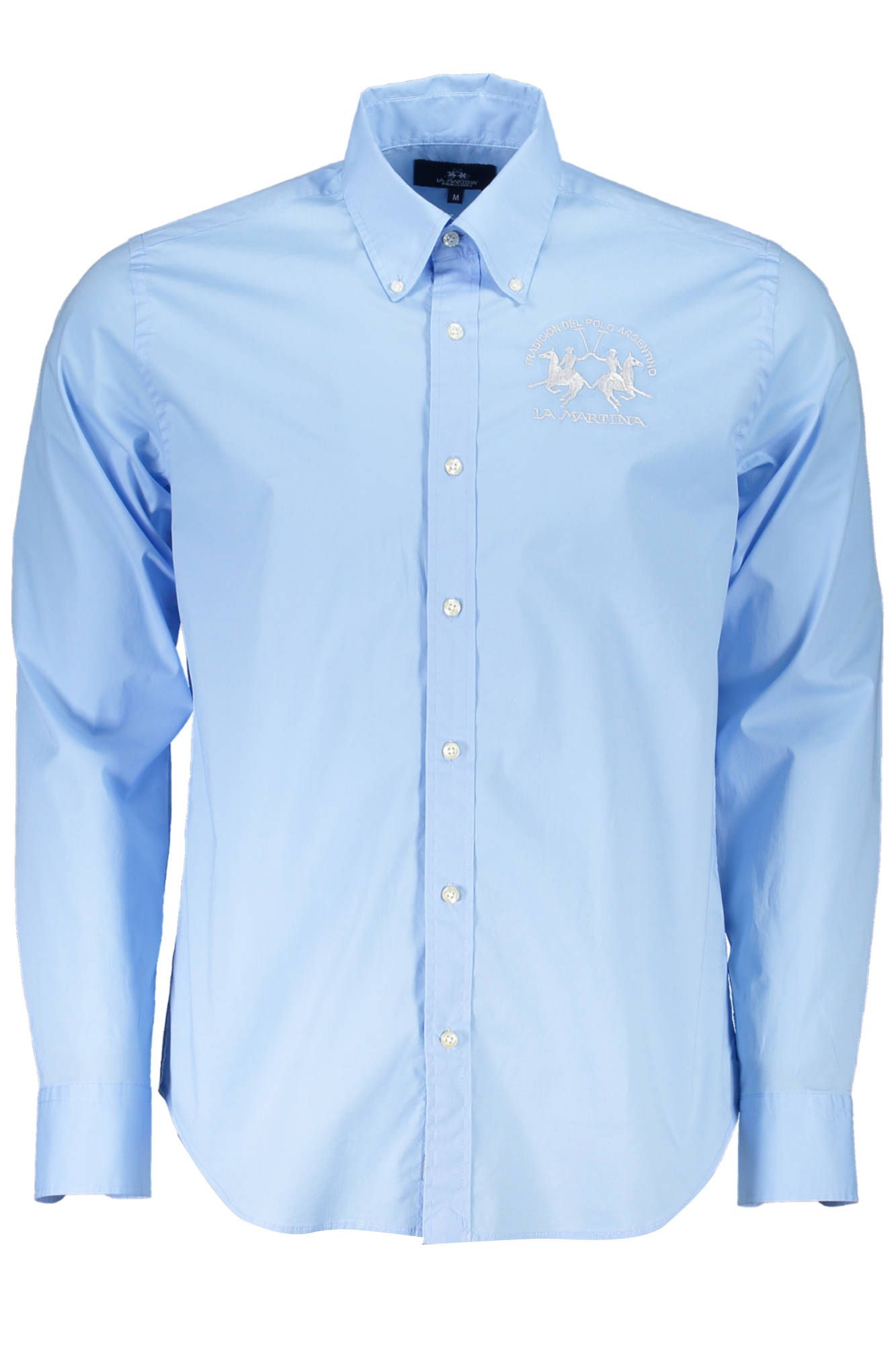 Elegant Light Blue Long Sleeve Cotton Shirt