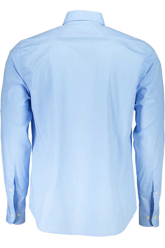 Elegant Light Blue Long Sleeve Cotton Shirt