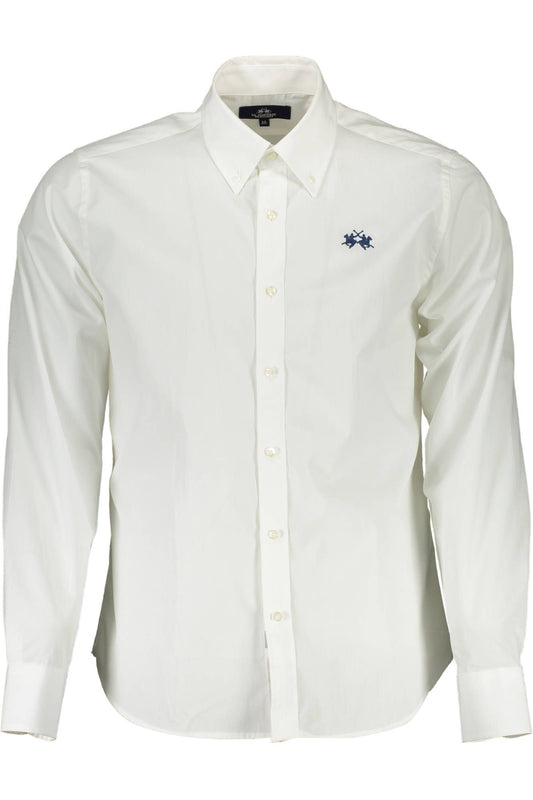 Elegant White Cotton Long Sleeve Shirt