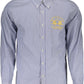 Elegant Blue Cotton Long Sleeve Shirt